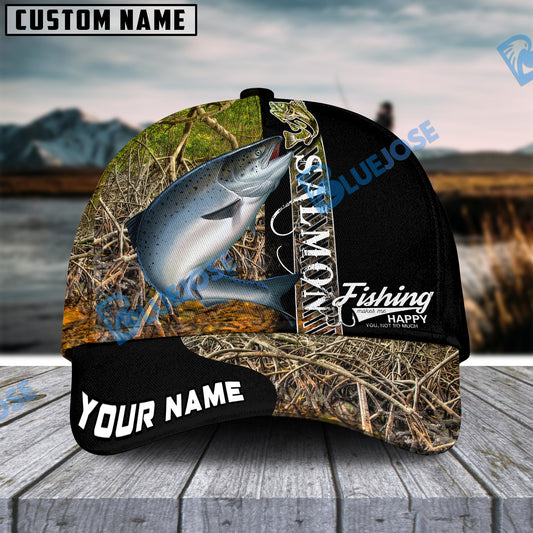 BlueJose Personalized Salmon Fishing Jungle Camo Classic Cap