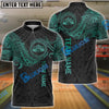BlueJose Bowling And Pins Tribal Tattoo Customized Name, Team Name 3D Shirt (4 Colors)