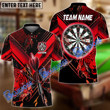 BlueJose Darts Tiger Legend Personalized Name, Team Name 3D Shirt ( 6 Colors)