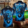 BlueJose Billiards 8 Ball Wings Fiery Tiger Personalized Name, Team Name Unisex Shirt (4 Colors)