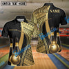 BlueJose Bowling & Pins Tribal Crown Pattern Customized Name, Team Name 3D Shirt (6 Colors)