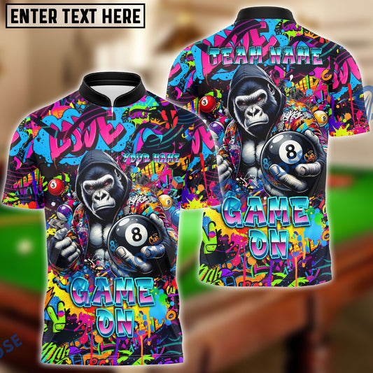 BlueJose Billiards Gorilla 8 Pool Graffiti Game On Personalized Shirt