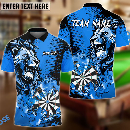 BlueJose Darts Flame Lion Personalized Name, Team Name Shirt (4 Colors)