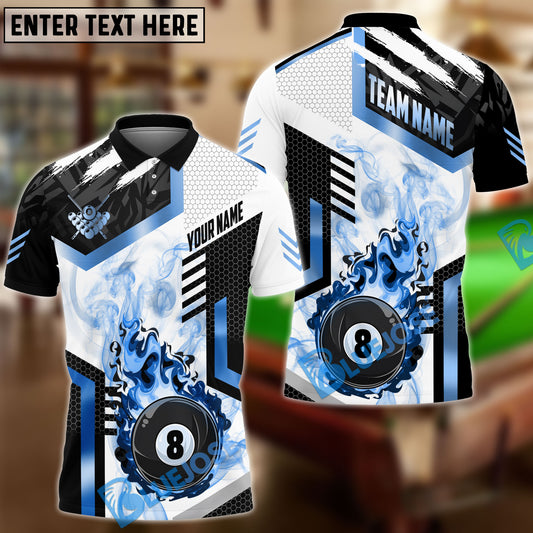 BlueJose Billiards Ball 8 Premium Line Smoke Personalized Name Shirt (4 Colors)