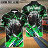 BlueJose Bowling And Pins White Tiger Customized Name, Team Name 3D Shirt (4 Colors)