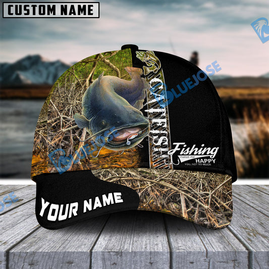 BlueJose Personalized Catfish Fishing Jungle Camo Classic Cap