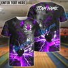 BlueJose Bowling And Pins Volcano Lava Explosion Lightning Customized Name, Team Name 3D Shirt (4 Colors)