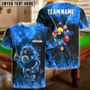 BlueJose Billiards Funny Fire 8 Ball Personalized Name & Team Name Shirt (4 Colors)