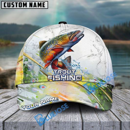 BlueJose Trout Fishing Gold Premium Skinfish Pattern Personalized Cap