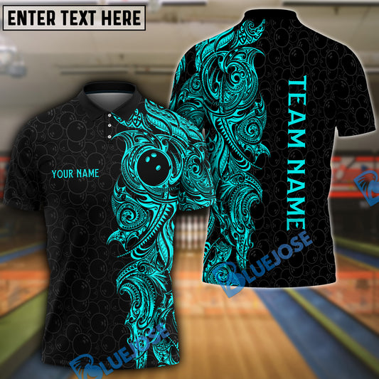 BlueJoses Maori Bowling Premium Multicolor Customized Name 3D Shirt (6 Colors)