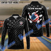 BlueJoses Bowling US Black Flag Pattern Customized Name, Team Name 3D Shirt