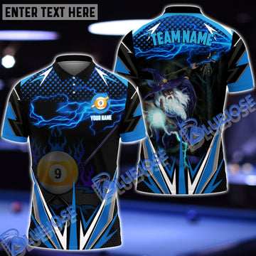 BlueJose 9 Ball Blue Fire Wizard Personalized Shirt