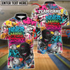 BlueJose Bowling And Pins “Never Miss Strike” Urban Hip-Hop Customized Name, Team Name 3D Shirt (4 Colors)