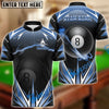 BlueJose Billiards Golden Lightning Blast 8-Ball Pool Personalized Name Shirt (4 Colors)