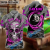 BlueJose Billiards Ball 8 Sugar Skull Personalized Name & Team Name Shirt (4 Colors)