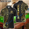 BlueJose Billiards 8 Ball Maori Gold Personalized Name, Team Name Unisex Shirt (4 Colors)