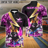 BlueJose Bowling And Pins Royal Flames Customized Name, Team Name 3D Shirt (4 Colors)