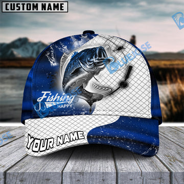 BlueJose Personalized Bass Fishing Dark Blue Skin Sport Classic Cap