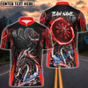 BlueJose Darts Angry Dragon Multicolor Options Personalized Name Shirt (4 Colors)