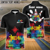BlueJose Bowling And Pins Autism Awareness Customized Name, Team Name 3D Shirt (2 Colors)
