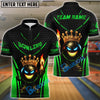 BlueJose Bowling And Pins King Flame Ball Black Gold Customized Name, Team Name 3D Shirt (4 Colors)