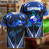 BlueJose Billiards Ball 10 Blue Fire Personalized Name, Team Name Unisex Shirt