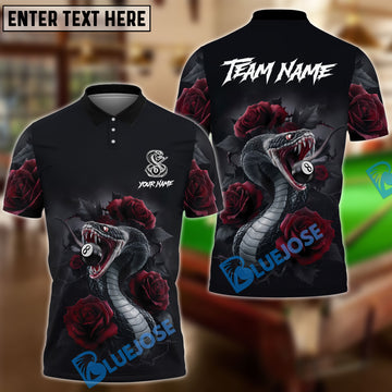 BlueJose Billiards Ball 8 Rose King Cobra Personalized Name, Team Name Unisex Shirt ( 4 Colors )