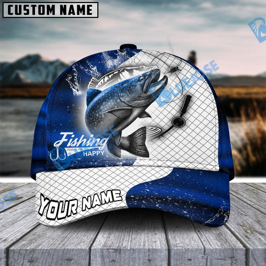 BlueJose Personalized Trout Fishing Dark Blue Skin Sport Classic Cap