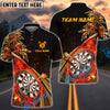 BlueJose Darts Flame Premium Golden Line Personalized Name, Team Name Shirt (4 Colors)