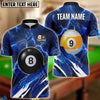 BlueJose Billiards Ball 8&9 Lightning Pool Electric Storm Graphic Customized Name, Team Name 3D Shirt (6 Colors)