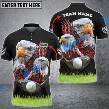 BlueJose Golf American Eagles Pride Customized Name, Team Name 3D Shirts