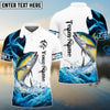 BlueJose Customize Name Tuna Fishing Water & White 3D Shirts