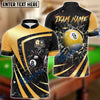 BlueJose Billiards 8 Ball & 9 Ball Metallic Break Glass Customized Name, Team Name 3D Shirt (6 Colors)