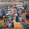BlueJose Bowling  Eagle Patriotioc USA Flag Personalized Name, Team Name Unisex Shirt