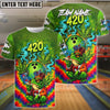 BlueJose Bowling And Pins 420 Cannabis Frog King Tie Dye Smoke Customized Name, Team Name 3D Shirt