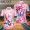 BlueJose Breast Cancer Support Bowling and Pins Personalized Name 3D Shirt