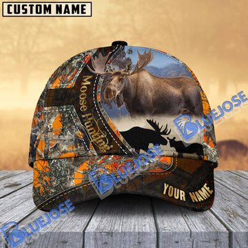 BlueJose Moose Hunting Orange Camouflage Personalized Cap