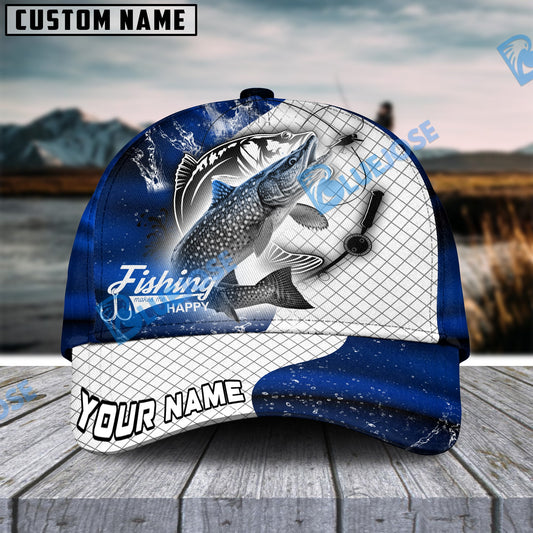 BlueJose Personalized Pike Fishing Dark Blue Skin Sport Classic Cap