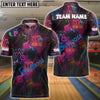 BlueJose Bowling Neon Cat Customized Name, Team Name 3D Shirt