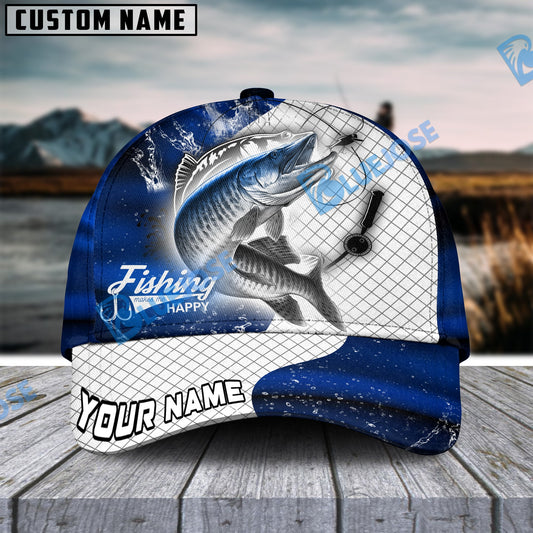 BlueJose Personalized Musky Fishing Dark Blue Skin Sport Classic Cap