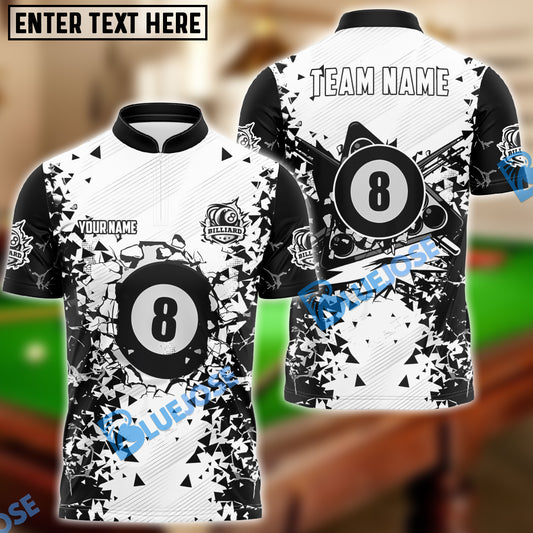 BlueJose Billiards 8 Ball Crack Pattern Personalized Shirt