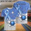 BlueJose Bowling And Pins Awareness Edition Customized Name 3D Shirt (4 Colors)