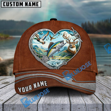 BlueJose Tuna Fishing Heart Personalized Name Cap