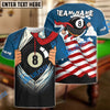 BlueJose Billiards Super Ball 8 Flag Customized Name, Team Name 3D Shirt