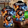 BlueJose Billiards Ball 8 & 9 & 10 Double Smoke Fire Reaper Personalized Name Shirt (4 Colors)