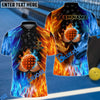 BlueJose Pickleball Fire and Ice Personalized Name, Team Name Unisex Shirt