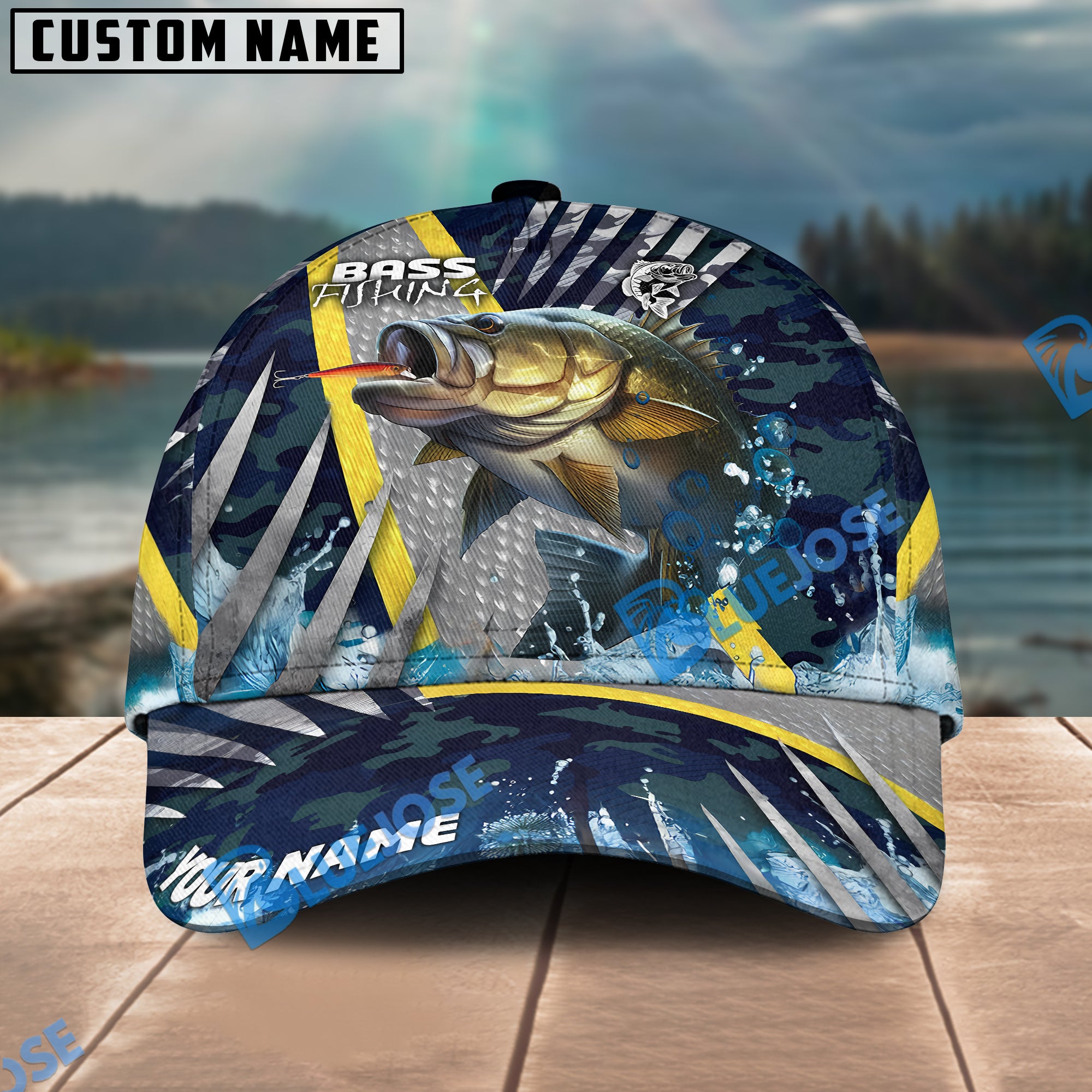 Cap Pro Cod Bluejose Bass Fishing Cod Water Blue Personalized Cap – Blue Jose