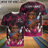 BlueJose Bowling And Pins Funny Happy Beaver Customized Name, Team Name 3D Shirt (4 Colors)