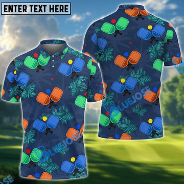 BlueJose Pickleball Tropical 3D Polo Shirt