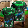 BlueJose Billiards Green Fire Personalized Name, Team Name Unisex Shirt